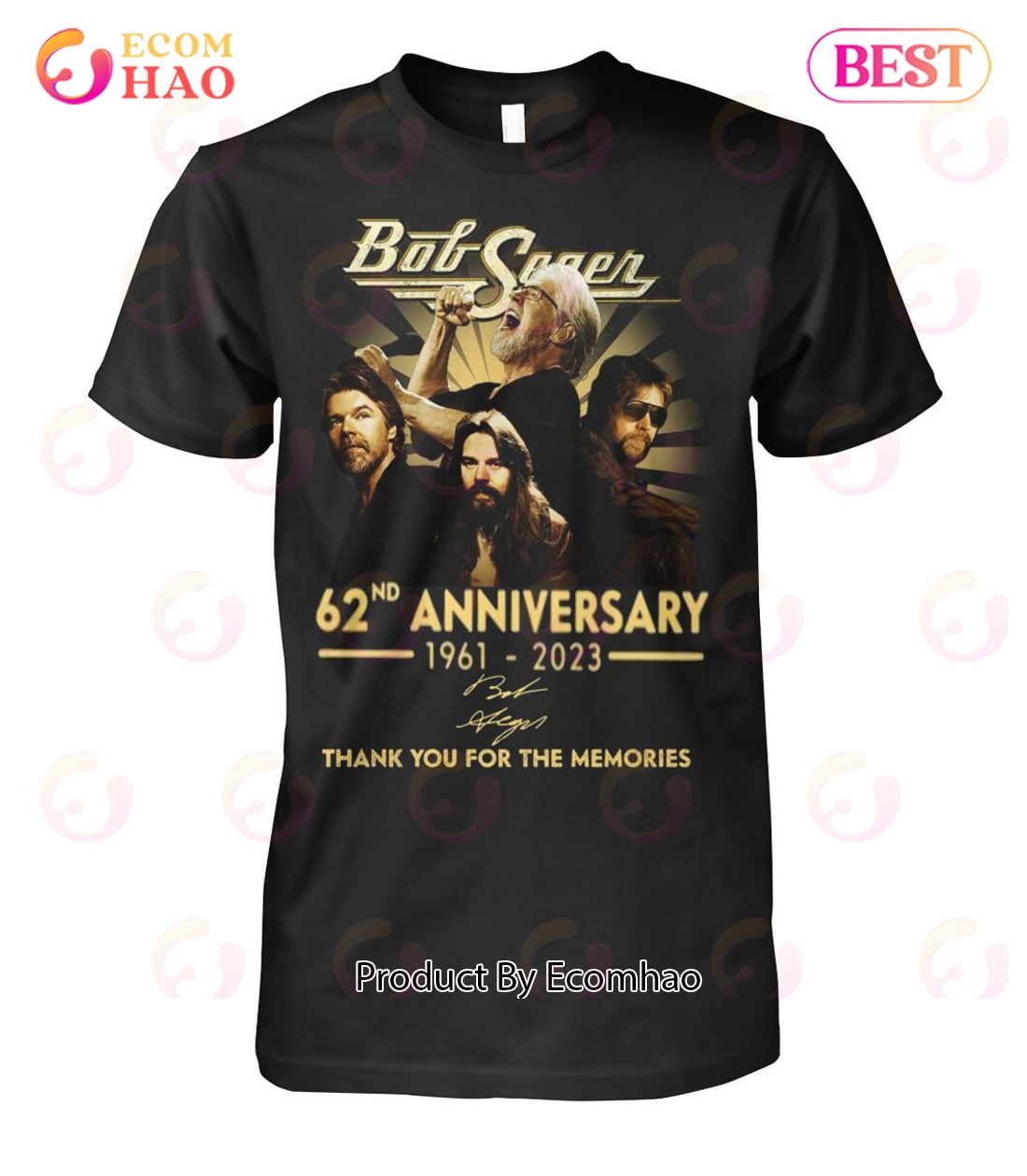 Bob Seger 62nd Anniversary 1961 – 2023 Thank You For The Memories T-Shirt