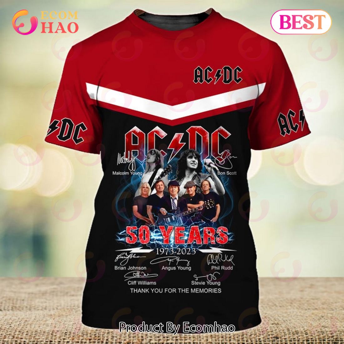 50 Years Of 1973 – 2023 ACDC Rock Band Thank You For The Memories T-Shirt