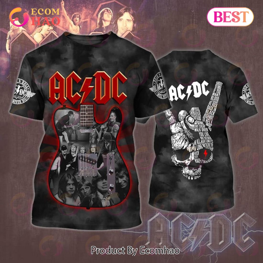ACDC Rock Band 3D Printed Shirt - Ecomhao Store