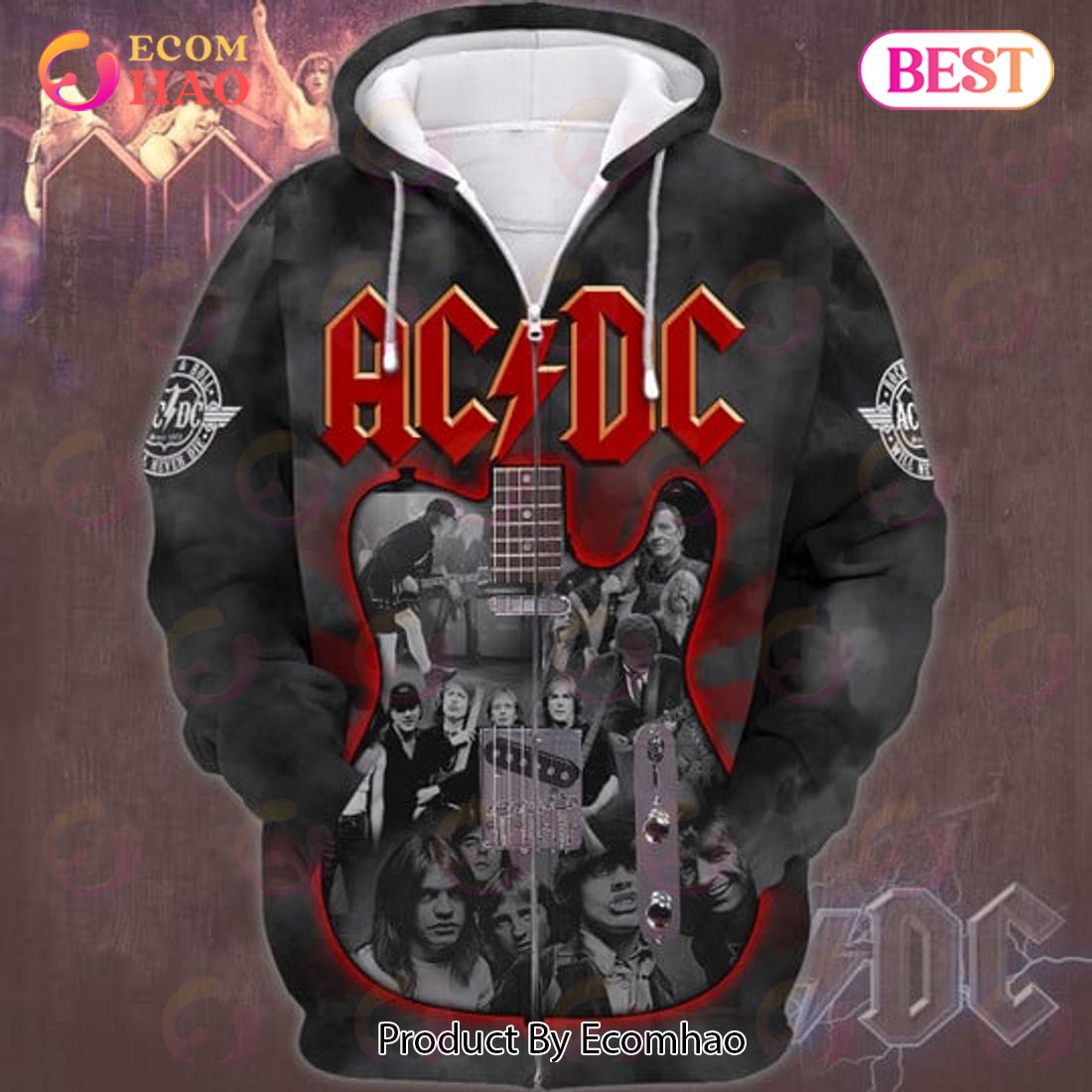 ACDC Rock Band 3D Printed Shirt