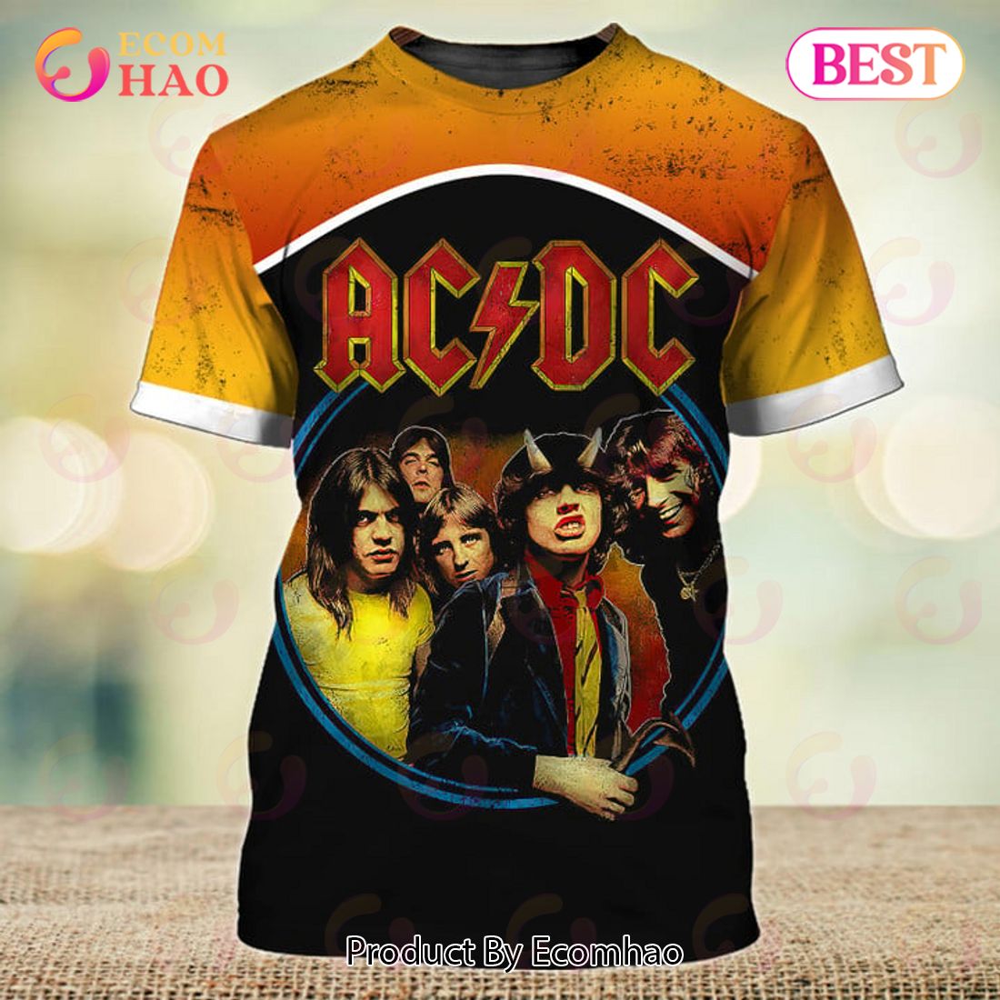 ACDC Rock Band Full Print Tee