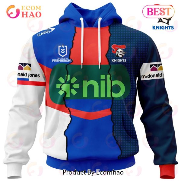Personalized 2023 NRL Newcastle Knights Mix Jerseys 3D Hoodie