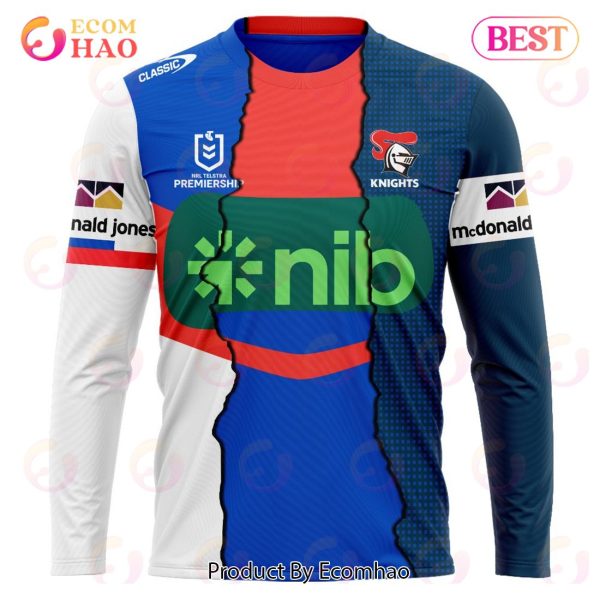 Personalized 2023 NRL Newcastle Knights Mix Jerseys 3D Hoodie