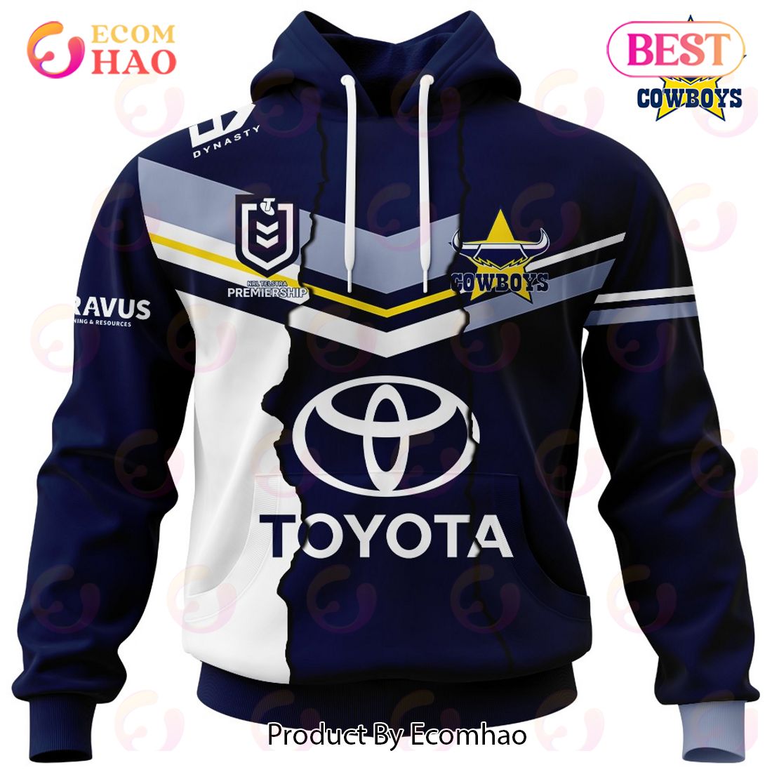 Custom Name And Number NRL North Queensland Cowboys Rose Dragon