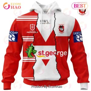 Personalized 2023 NRL St. George Illawarra Dragons Mix Jerseys 3D Hoodie