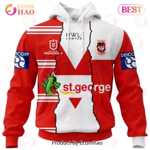 Personalized 2023 NRL St. George Illawarra Dragons Mix Jerseys 3D Hoodie