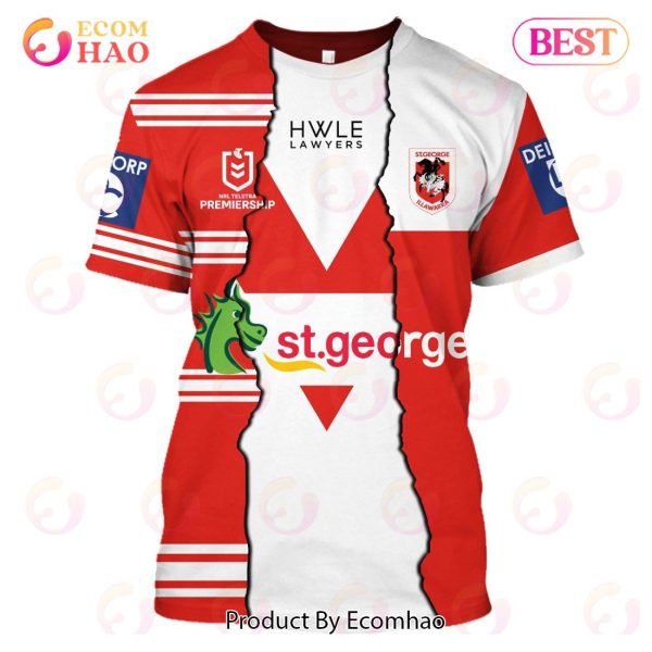 Personalized 2023 NRL St. George Illawarra Dragons Mix Jerseys 3D Hoodie