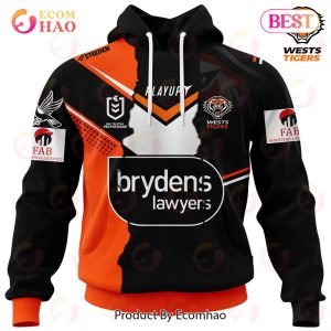 Personalized 2023 NRL Wests Tigers Mix Jerseys 3D Hoodie
