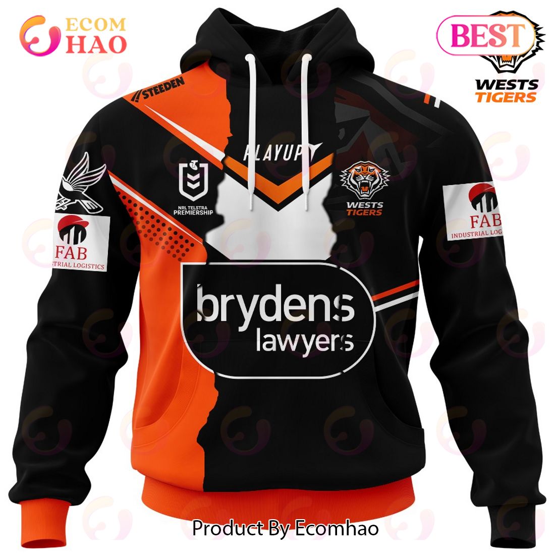 Personalized 2023 NRL Wests Tigers Mix Jerseys 3D Hoodie