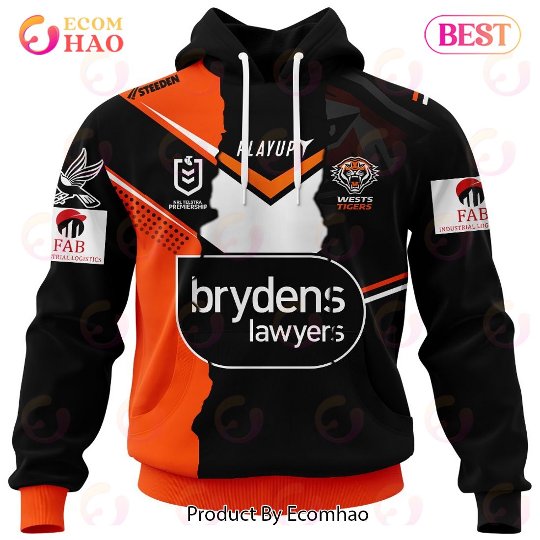 Personalized 2023 NRL Wests Tigers Mix Jerseys 3D Hoodie