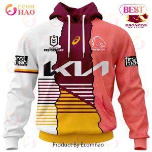 Personalized 2023 NRL Brisbane Broncos Mix Jerseys 3D Hoodie
