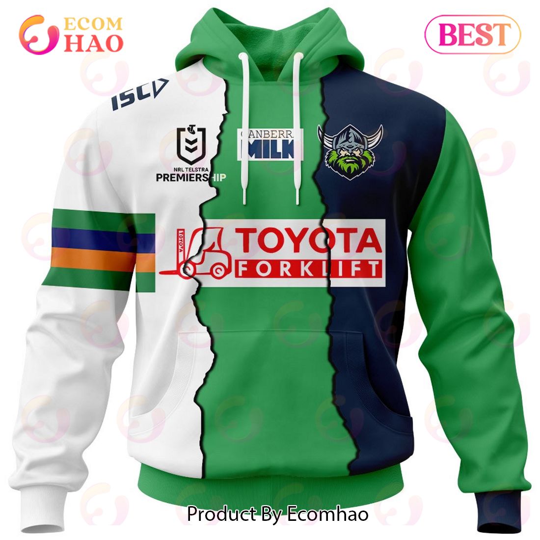 Personalized 2023 NRL Canberra Raiders Mix Jerseys 3D Hoodie