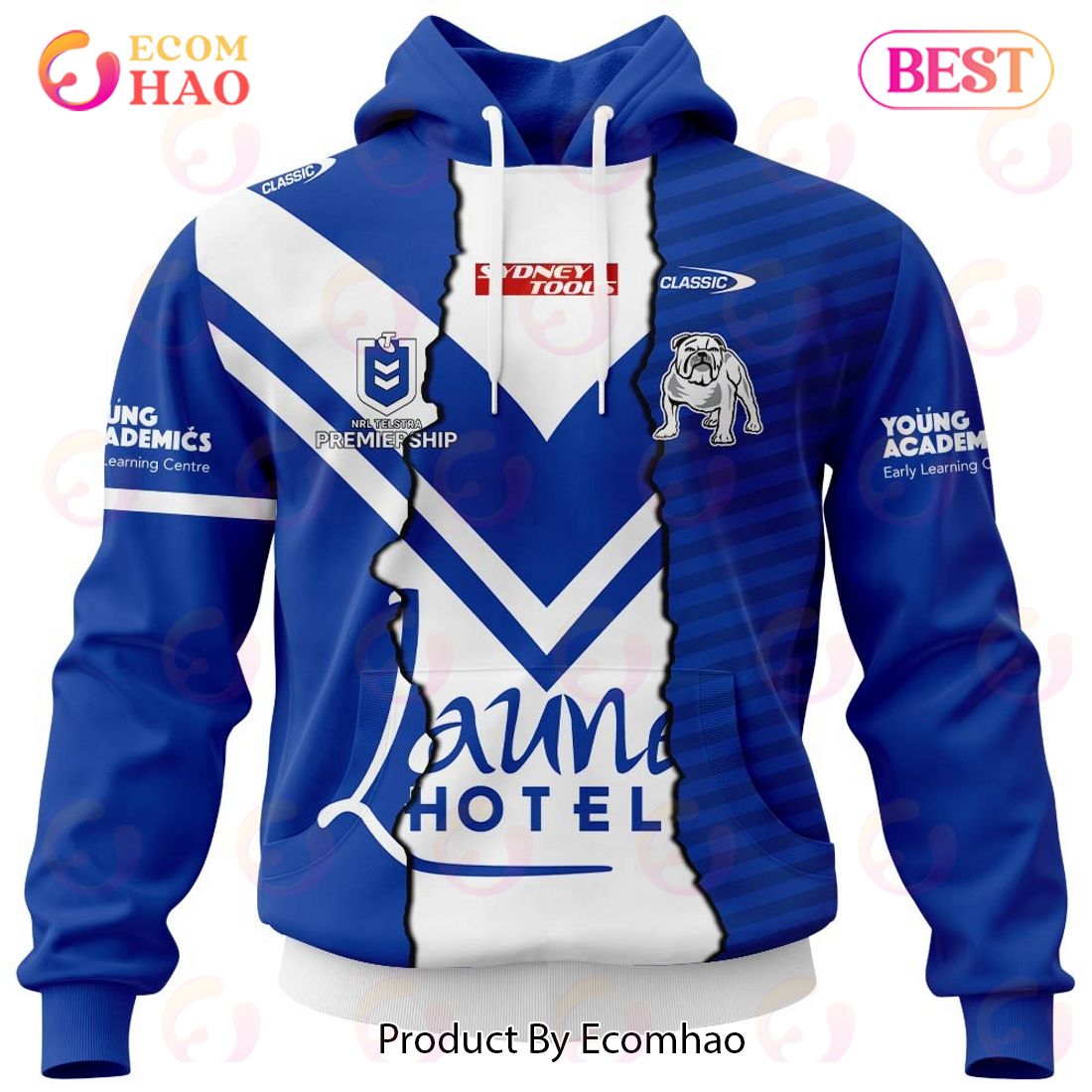 Personalized 2023 NRL Canterbury Bankstown Bulldogs Mix Jerseys 3D Hoodie