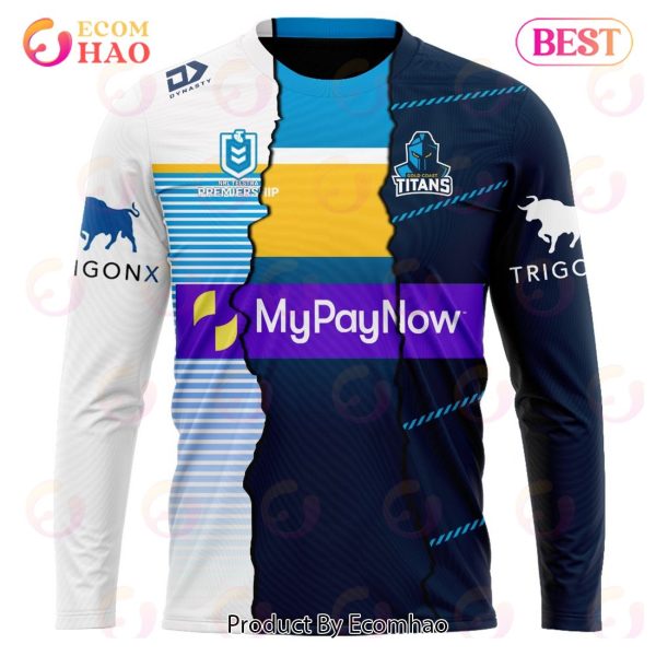 Personalized 2023 NRL Gold Coast Titans Mix Jerseys 3D Hoodie