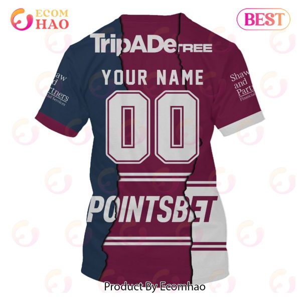 Personalized 2023 NRL Manly Warringah Sea Eagles Mix Jerseys 3D Hoodie
