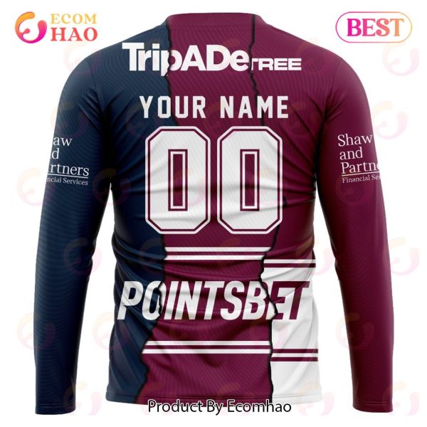 Personalized 2023 NRL Manly Warringah Sea Eagles Mix Jerseys 3D Hoodie