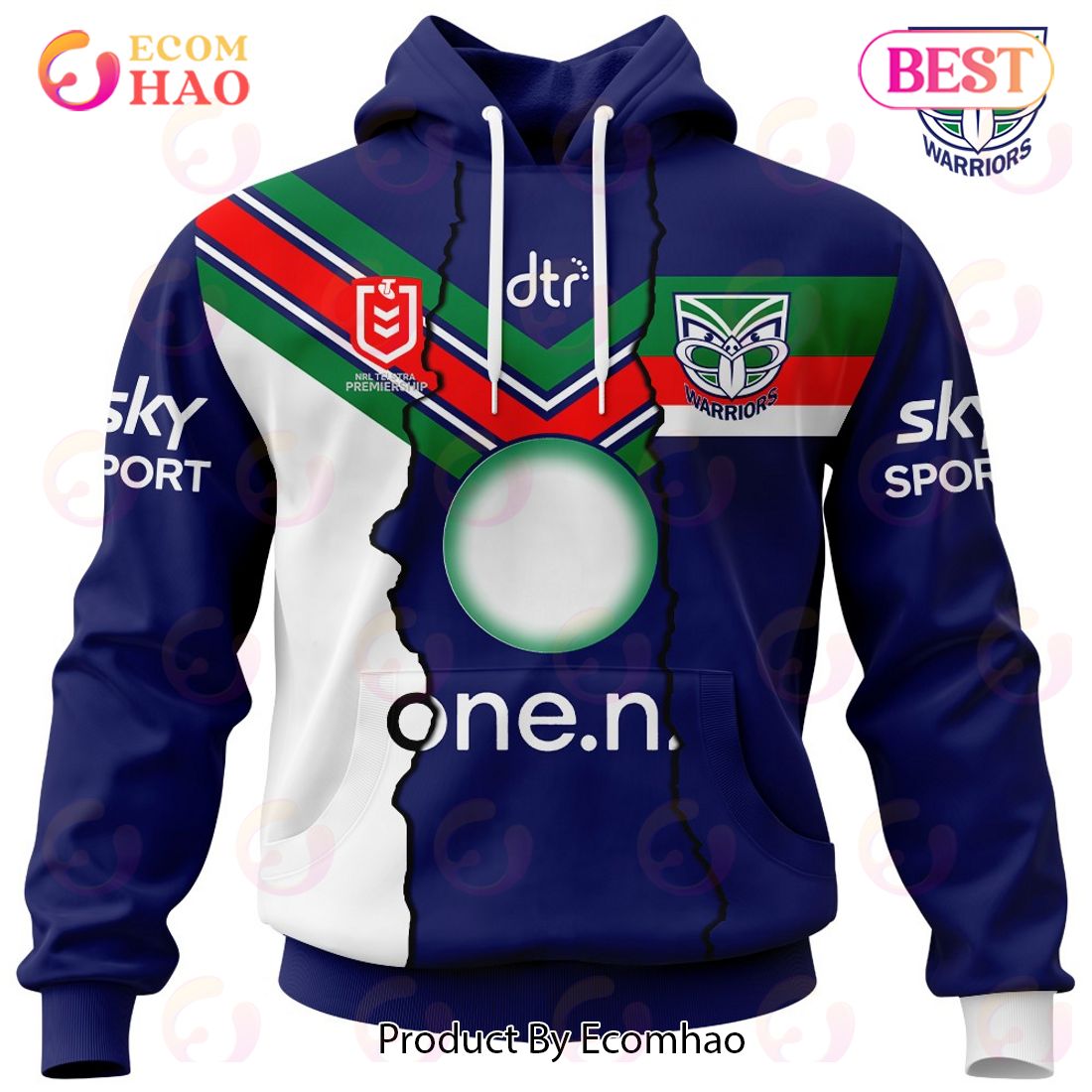 Personalized 2023 NRL New Zealand Warriors Mix Jerseys 3D Hoodie