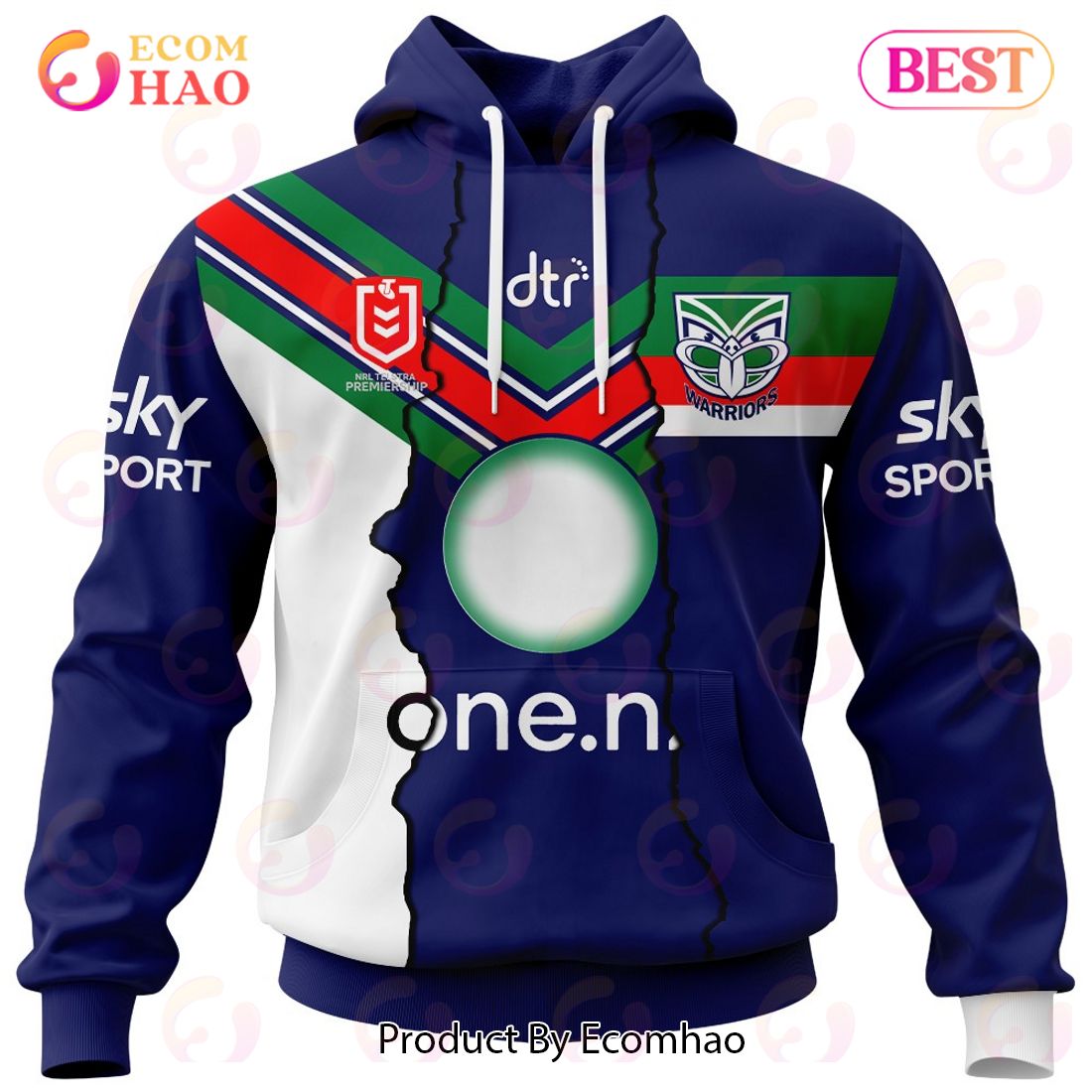 Personalized 2023 NRL New Zealand Warriors Mix Jerseys 3D Hoodie