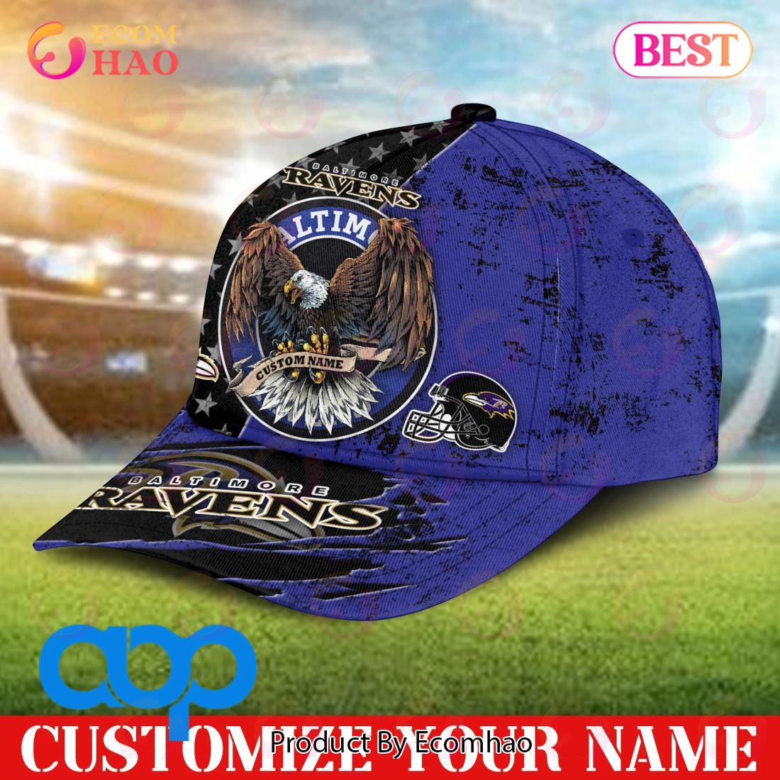 Baltimore Ravens NFL 3D Personalized Classic Cap