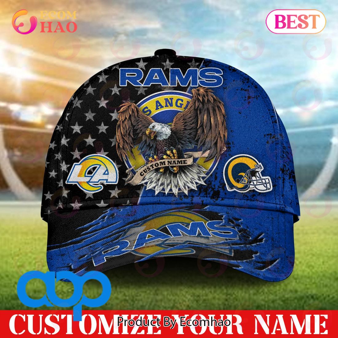 Los Angeles Rams NFL 3D Personalized Classic Cap