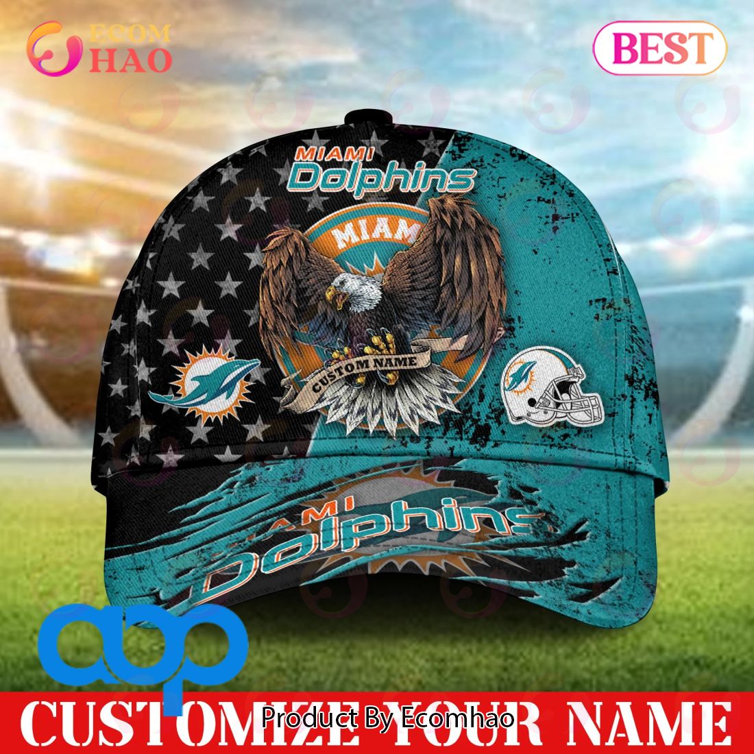 Miami Dolphins NFL 3D Personalized Classic Cap