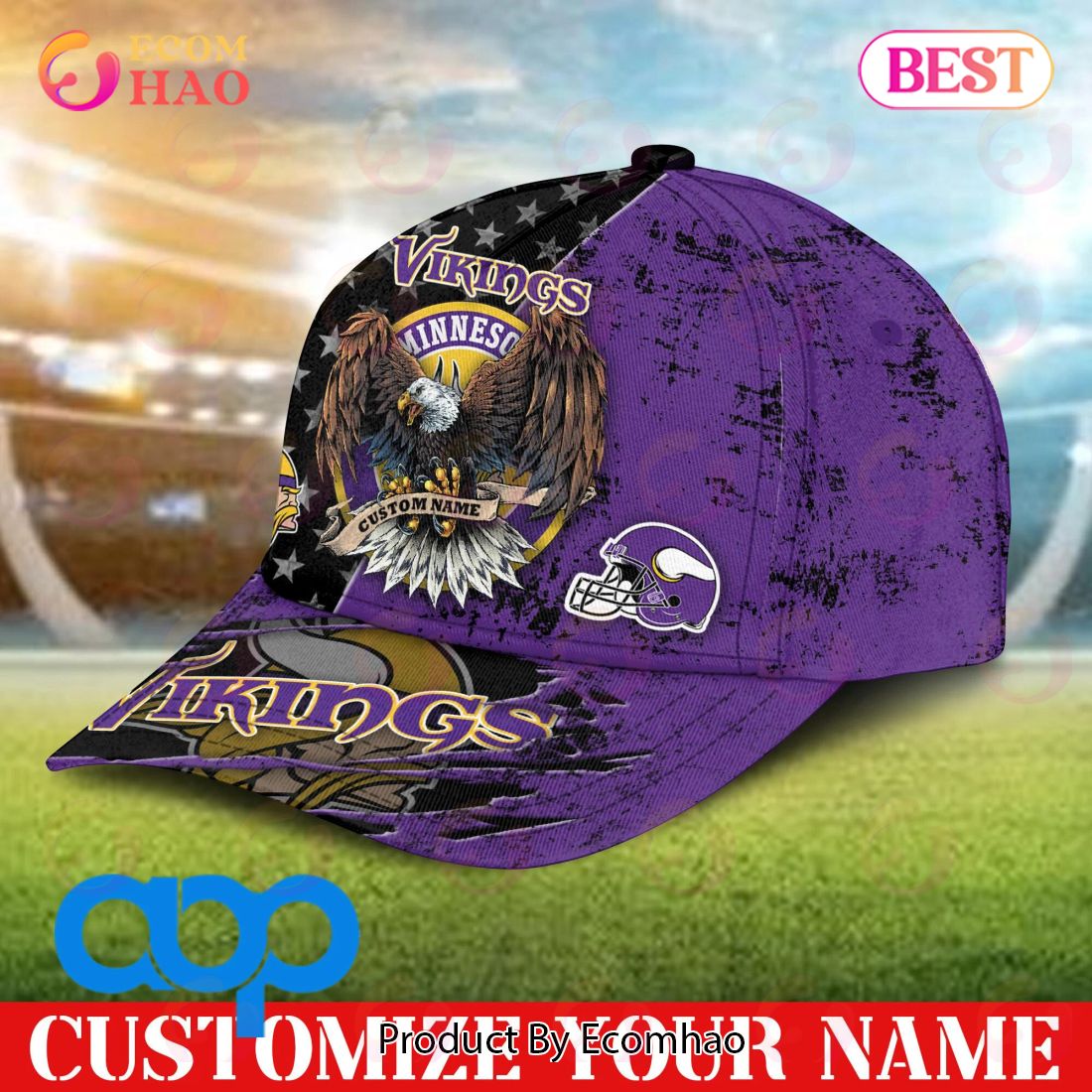 Minnesota Vikings NFL 3D Personalized Classic Cap