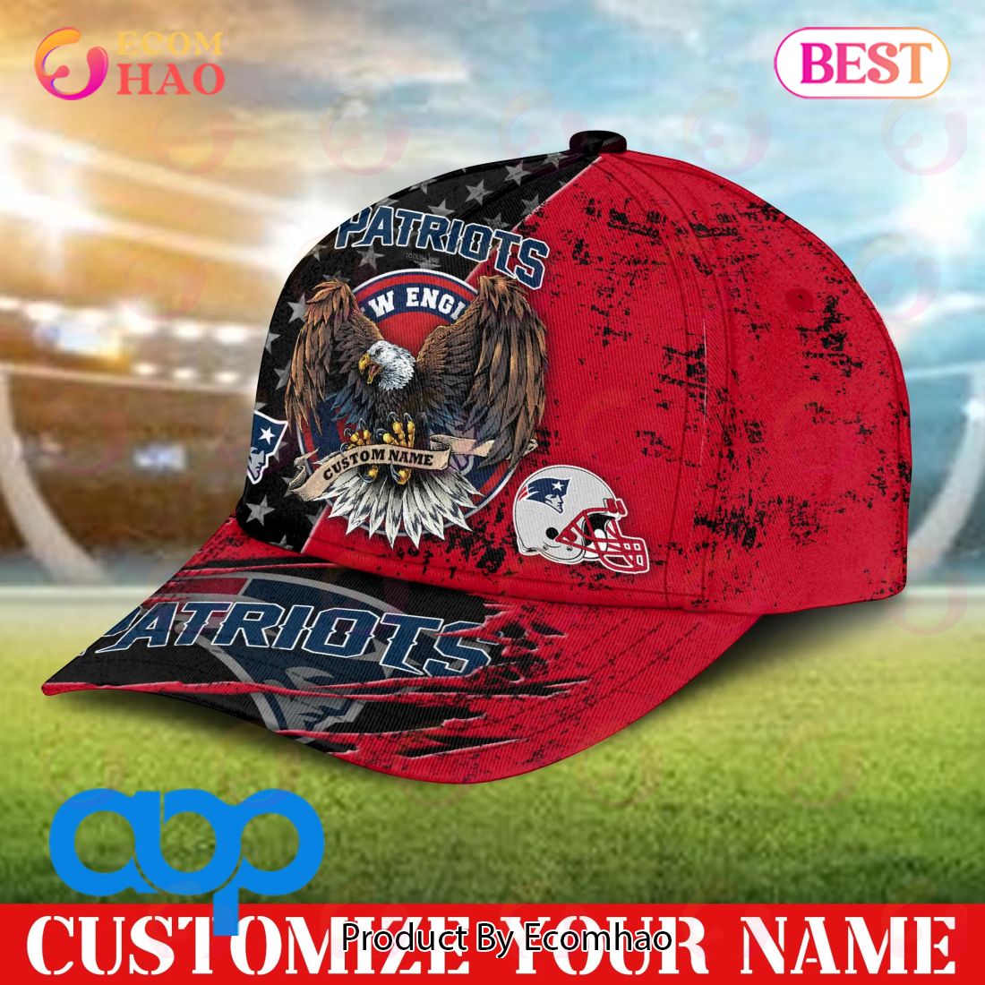 New England Patriots NFL 3D Personalized Classic Cap