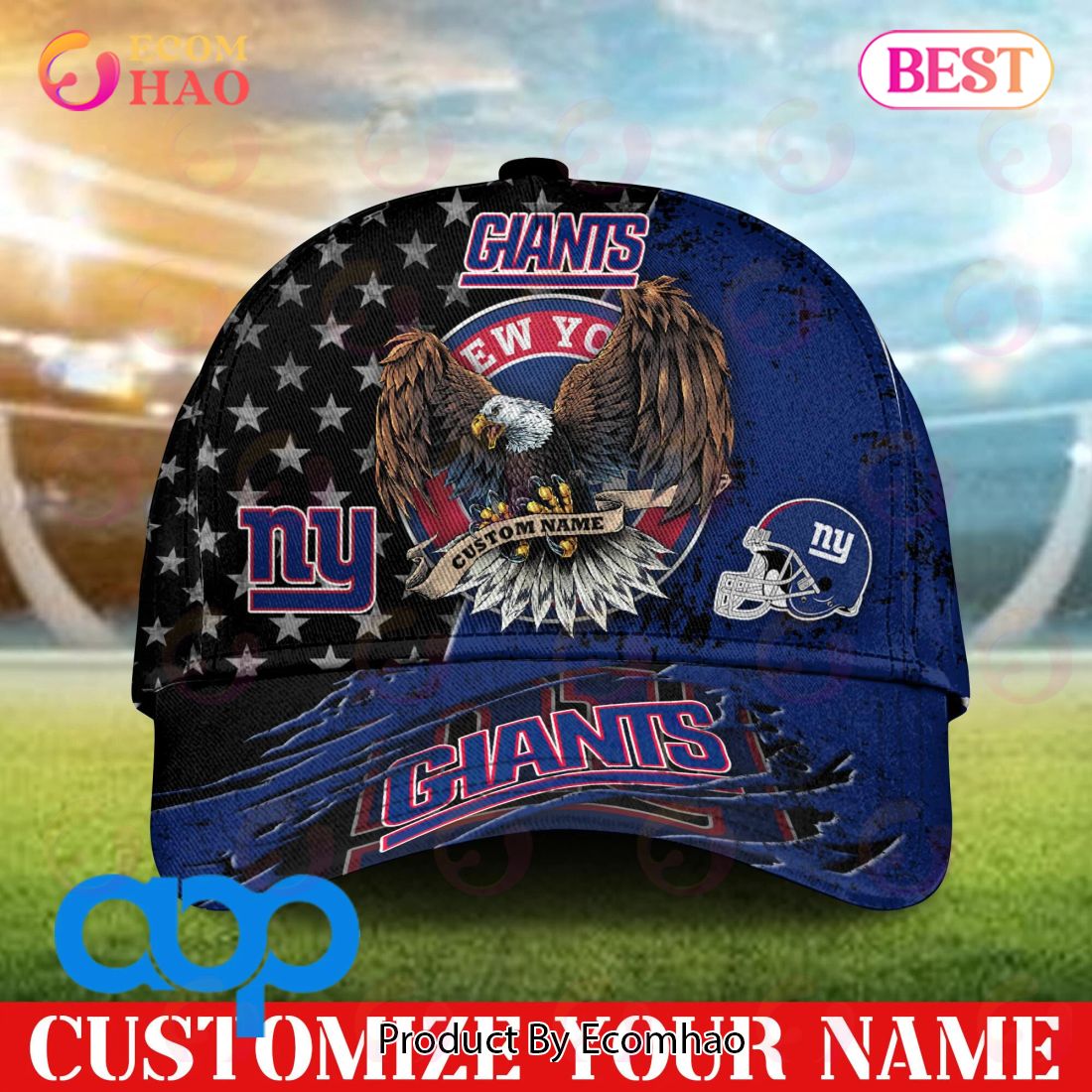 Personalized New York Giants Skull All Over Print 3D Baseball Cap in 2023