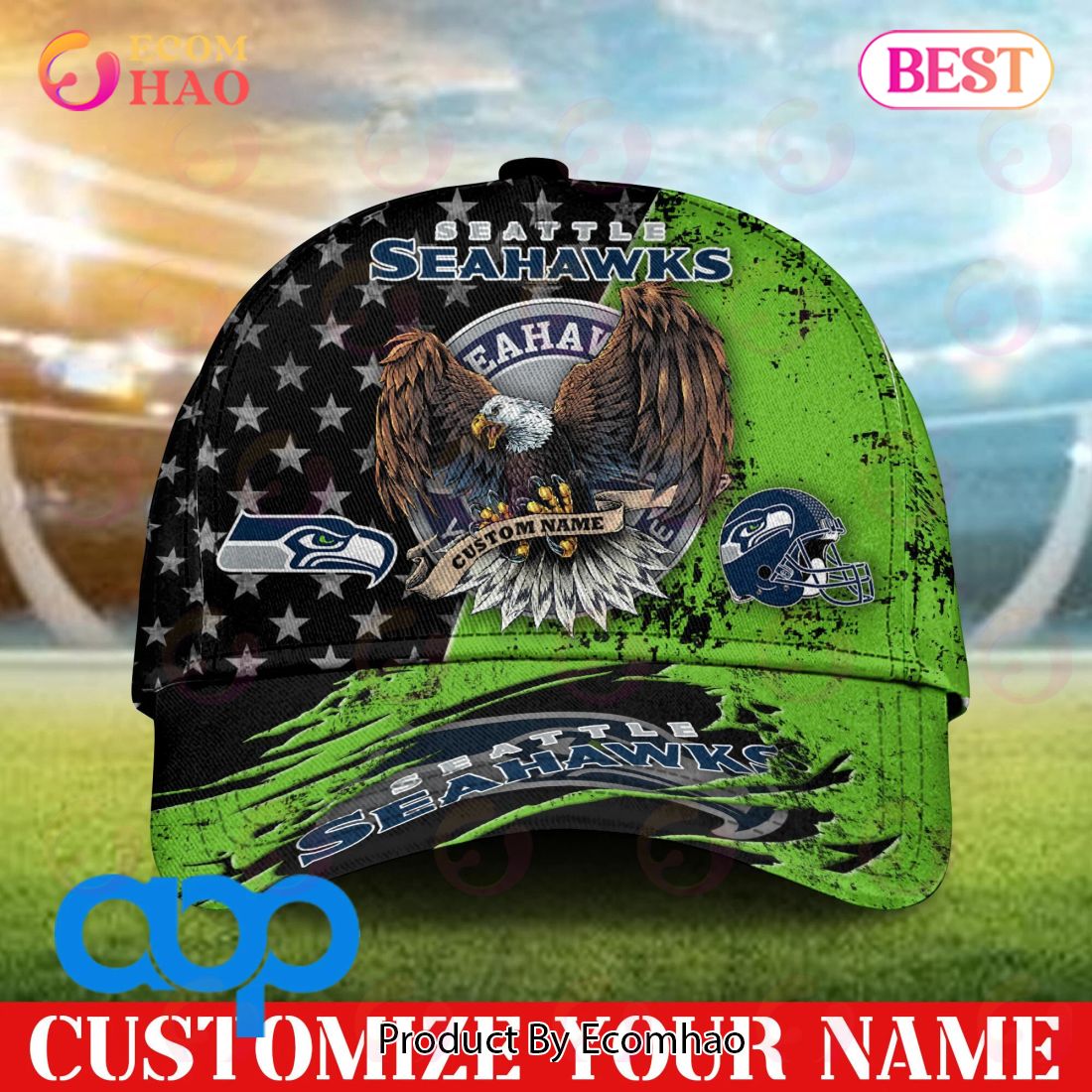 Seattle Seahawks Custom Name Classic 3D Cap NFL Lover Gift For