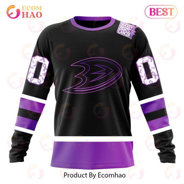 NHL Anaheim Ducks Special Black Hockey Fights Cancer Kits 3D Hoodie