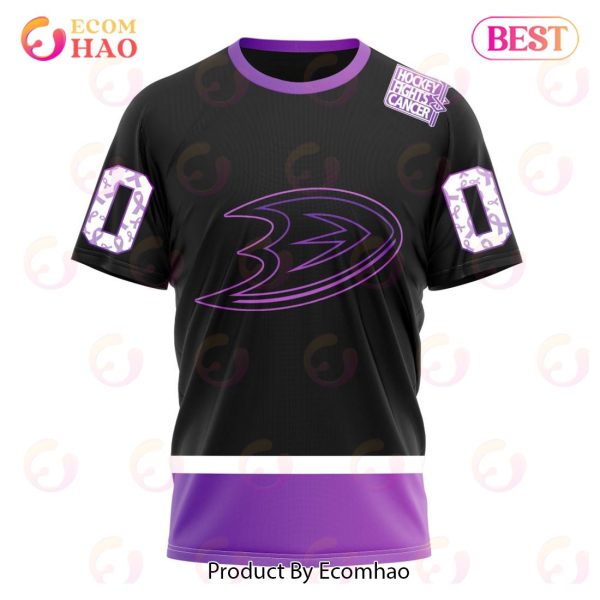 NHL Anaheim Ducks Special Black Hockey Fights Cancer Kits 3D Hoodie