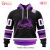 NHL Columbus Blue Jackets Special Black Hockey Fights Cancer Kits 3D Hoodie NHL Columbus Blue Jackets Special Black Hockey Fights Cancer Kits 3D Hoodie
