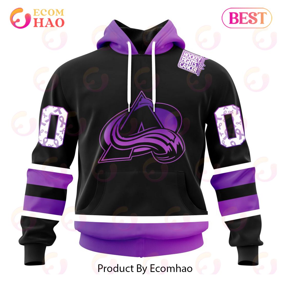 NHL Arizona Coyotes Special Black Hockey Fights Cancer Kits 3D Hoodie