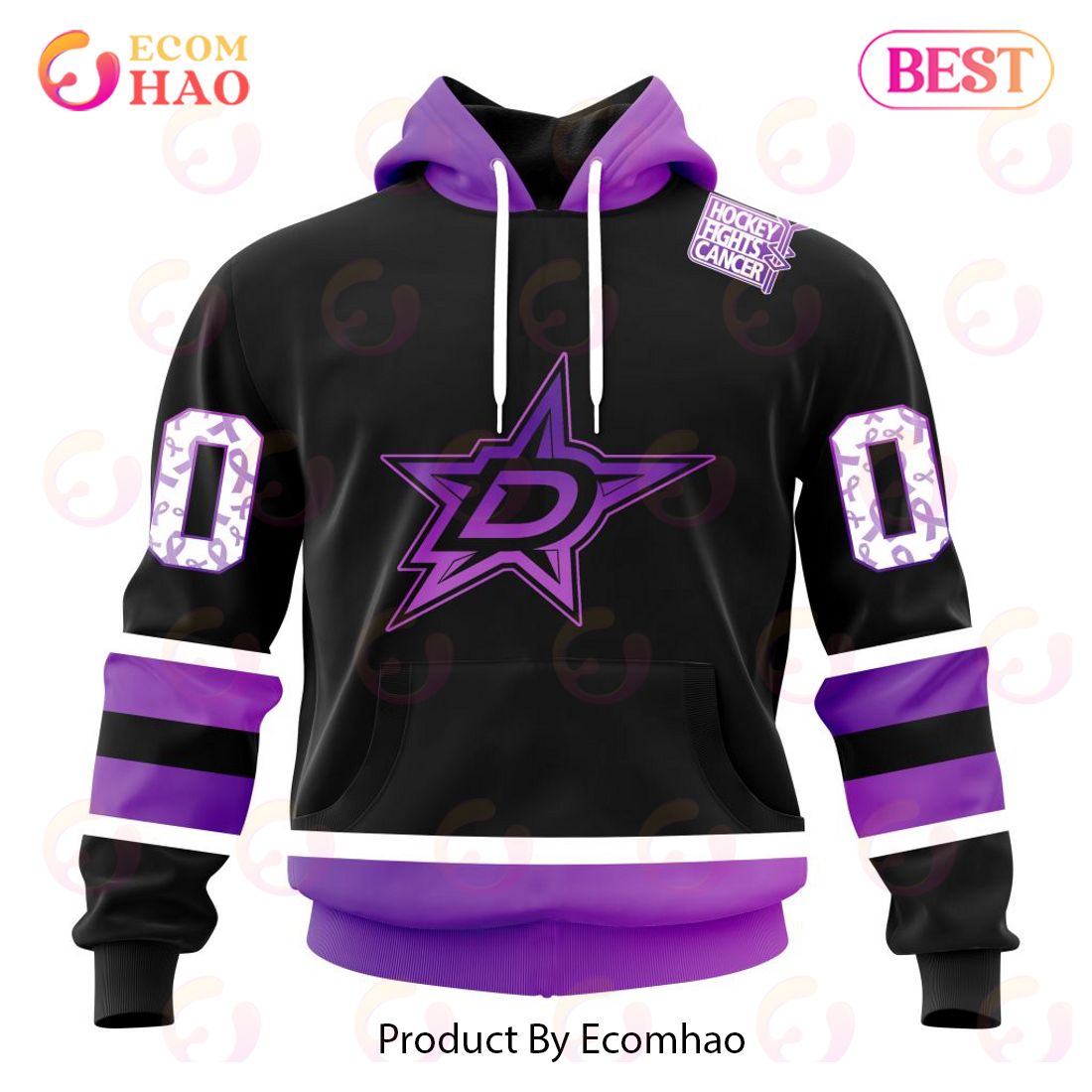 BEST NHL Tampa Bay Lightning Special Black Hockey Fights Cancer Kits 3D  Hoodie