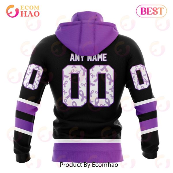 NHL Minnesota Wild Special Black Hockey Fights Cancer Kits 3D Hoodie