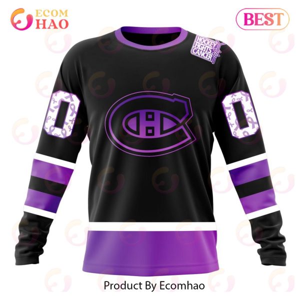 NHL Montreal Canadiens Special Black Hockey Fights Cancer Kits 3D Hoodie