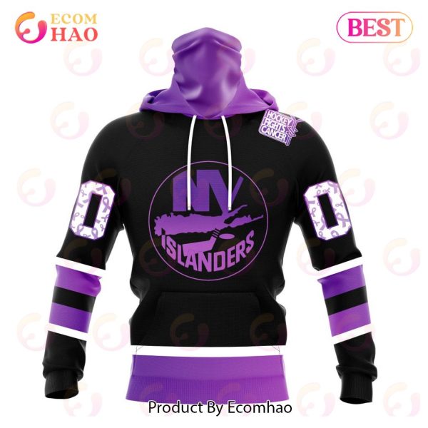NHL New York Islanders Special Black Hockey Fights Cancer Kits 3D Hoodie