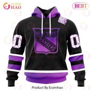 NHL New York Rangers Special Black Hockey Fights Cancer Kits 3D Hoodie