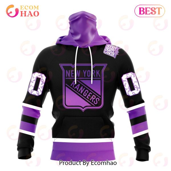 NHL New York Rangers Special Black Hockey Fights Cancer Kits 3D Hoodie