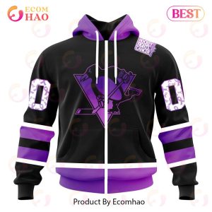 NHL Pittsburgh Penguins Special Black Hockey Fights Cancer Kits 3D Hoodie