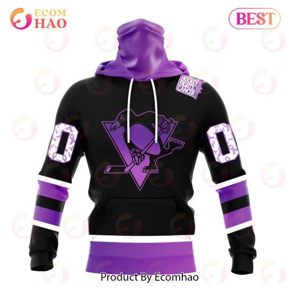 NHL Pittsburgh Penguins Special Black Hockey Fights Cancer Kits 3D Hoodie