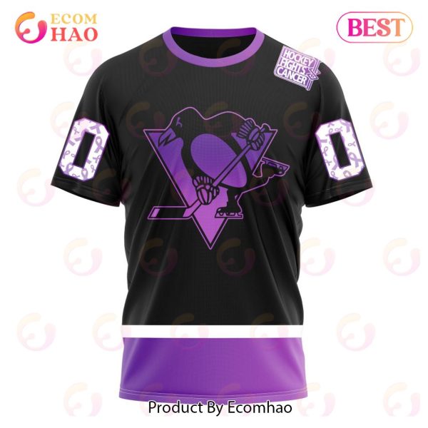 NHL Pittsburgh Penguins Special Black Hockey Fights Cancer Kits 3D Hoodie