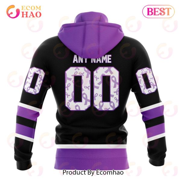 NHL Seattle Kraken Special Black Hockey Fights Cancer Kits 3D Hoodie