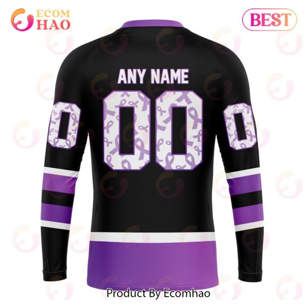NHL Seattle Kraken Special Black Hockey Fights Cancer Kits 3D Hoodie