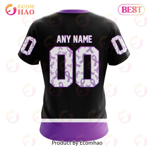 Custom Hockey Jerseys St Louis Blues Jersey Name and Number Purple Pink Fights Cancer Practice