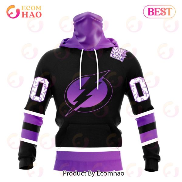 NHL Tampa Bay Lightning Special Black Hockey Fights Cancer Kits 3D Hoodie