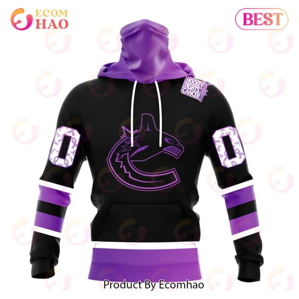 NHL Vancouver Canucks Special Black Hockey Fights Cancer Kits 3D Hoodie