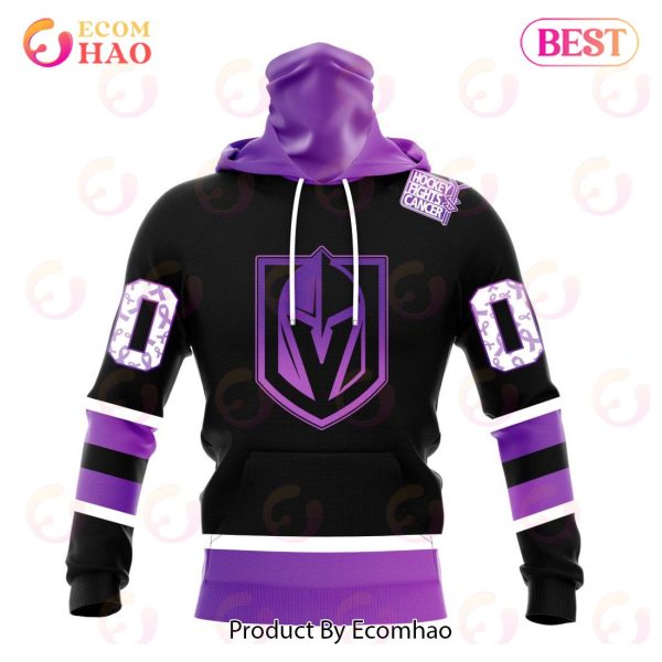 NHL Vegas Golden Knights Special Black Hockey Fights Cancer Kits 3D Hoodie