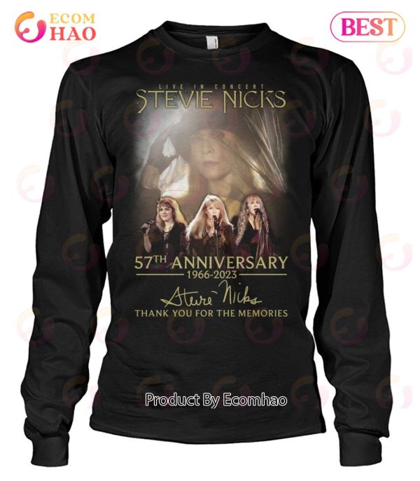 Live In Concert Stevie Nicks 57th Anniversary 1966 – 2023 Thank You For The Memories T-Shirt