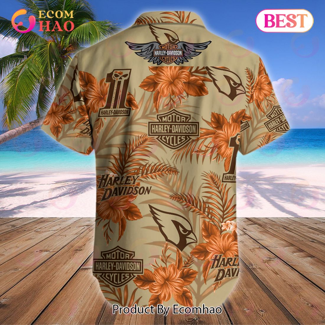 NFL Arizona Cardinals Harley Davidson Hawaiian Shirt Perfect Gift Luxury Items